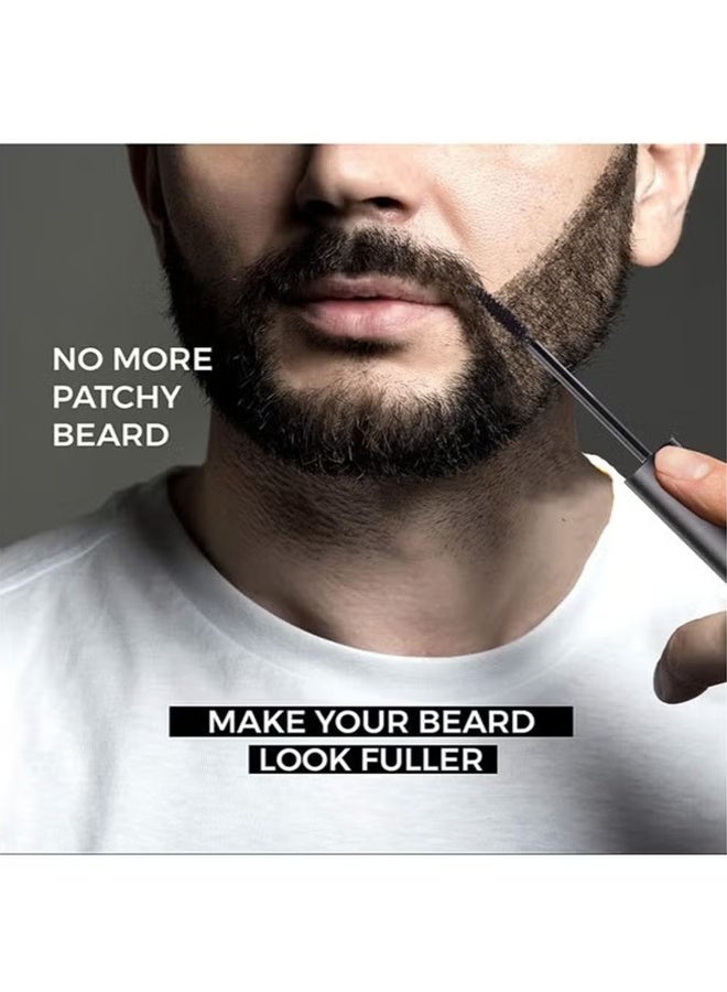 Temporary Colorfor Men's Beard and Eyebrows, Beard Brush for Styling, Styling Grooming Pencil, Waterproof Proof, Sweat Proof, Long Lasting, Natural Looking Barber Mustache Kit for Men - Black - Image 5