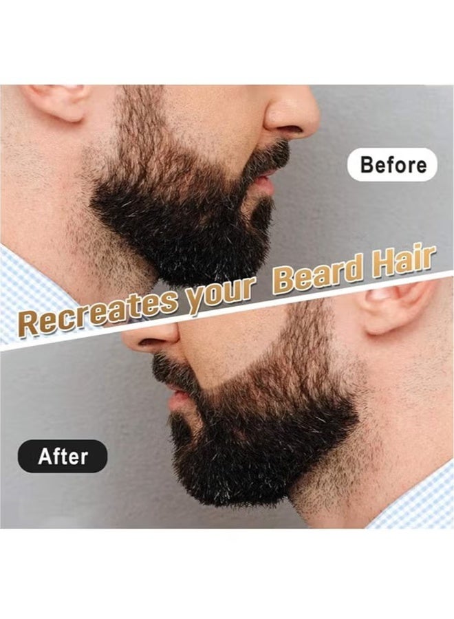 Temporary Colorfor Men's Beard and Eyebrows, Beard Brush for Styling, Styling Grooming Pencil, Waterproof Proof, Sweat Proof, Long Lasting, Natural Looking Barber Mustache Kit for Men - Black - Image 4
