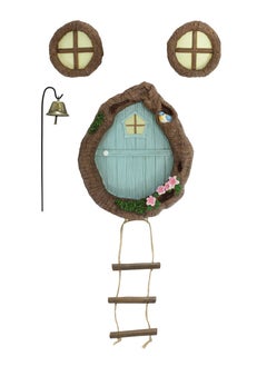 GUDOO 1 Set Luminous Tree Hole Doors and Windows Crafts Fairy Door Luminous Window Door Model Ornament Fairy Ornament Craft Ornaments Fairy Garden Iron Outdoor Small Resin  - Image 1