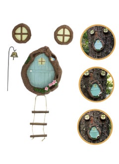 GUDOO 1 Set Luminous Tree Hole Doors and Windows Crafts Fairy Door Luminous Window Door Model Ornament Fairy Ornament Craft Ornaments Fairy Garden Iron Outdoor Small Resin  - Image 2