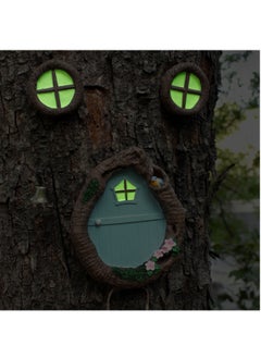 GUDOO 1 Set Luminous Tree Hole Doors and Windows Crafts Fairy Door Luminous Window Door Model Ornament Fairy Ornament Craft Ornaments Fairy Garden Iron Outdoor Small Resin  - Image 3