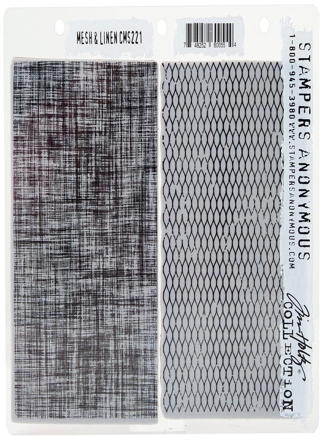 Stampers Anonymous_AGW Mesh and Linen Cling Mounted Stamp, Grey,Extra_Large - Image 1