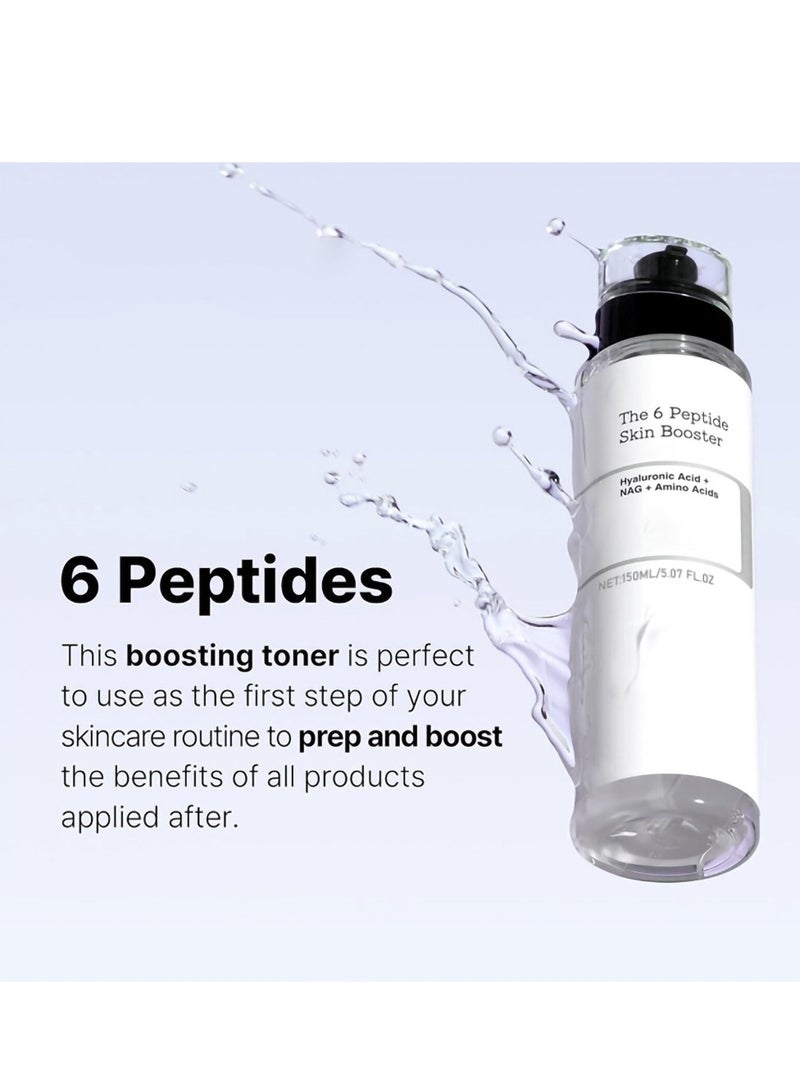 Barakah سيروم تونر معزز للكولاجين 6X ببتيد، نياكيناميد وحمض الهيالورونيك لتجديد البشرة، مناسب لجميع أنواع البشرة، العناية بالبشرة الكورية، خالي من البارابين، 150 مل/5.07 أونصة سائلة - Image 2