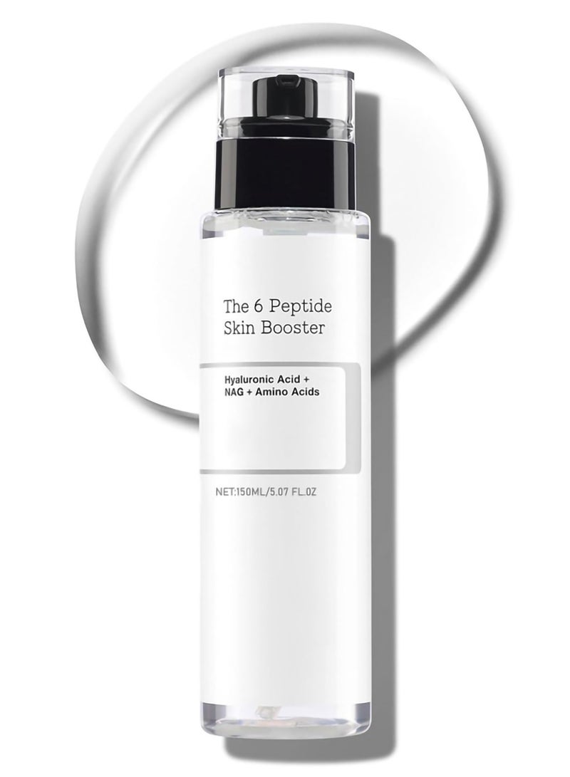 Barakah سيروم تونر معزز للكولاجين 6X ببتيد، نياكيناميد وحمض الهيالورونيك لتجديد البشرة، مناسب لجميع أنواع البشرة، العناية بالبشرة الكورية، خالي من البارابين، 150 مل/5.07 أونصة سائلة - Image 1