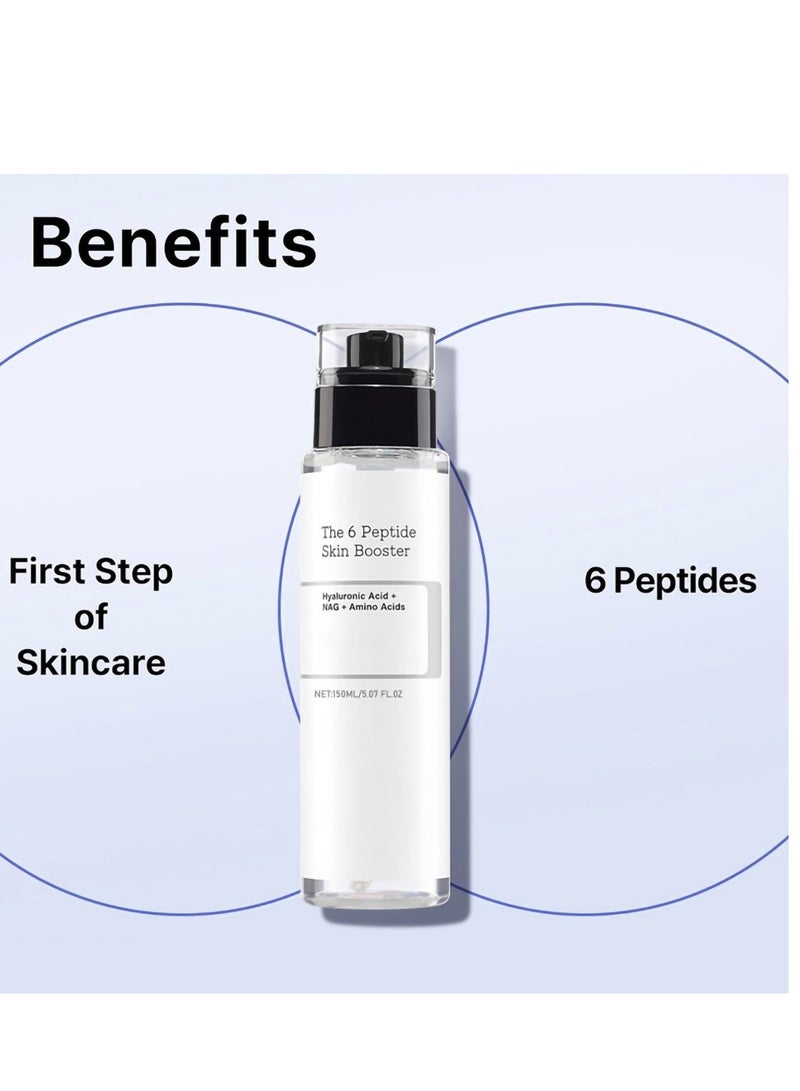 Barakah سيروم تونر معزز للكولاجين 6X ببتيد، نياكيناميد وحمض الهيالورونيك لتجديد البشرة، مناسب لجميع أنواع البشرة، العناية بالبشرة الكورية، خالي من البارابين، 150 مل/5.07 أونصة سائلة - Image 5