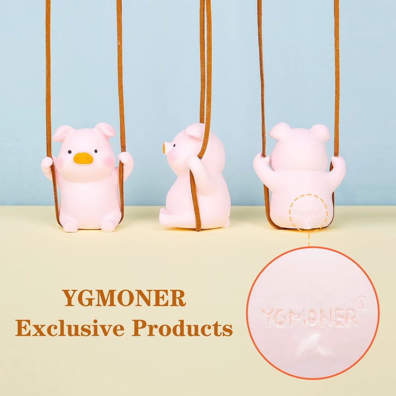YGMONER زينة مرآة السيارة على شكل خنزير متأرجح من YGMONER - ملحقات داخلية للسيارة (خنزير) - Image 4