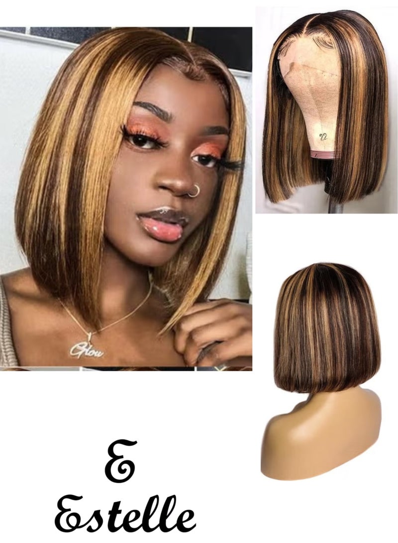 إستيل شعر مستعار صغير بدانتيل أمامي للنساء، طويل وقصير ومجعد ومستقيم، شعر مستعار للسيدات، شعر مستعار يومي للحفلات، شعر مستعار قصير مستقيم، بوبو 4 24 - Image 1