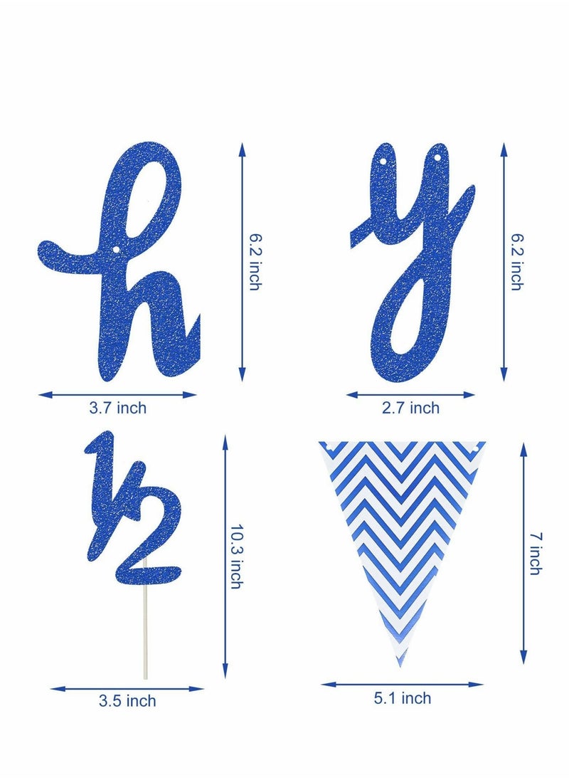 Excefore 6 Months Banner Happy Birthday Banner Happy Birthday Banner Glitter Cake Topper Triangle Flag Banner for Half Year Baby Shower Birthday Party Decoration  - Image 4