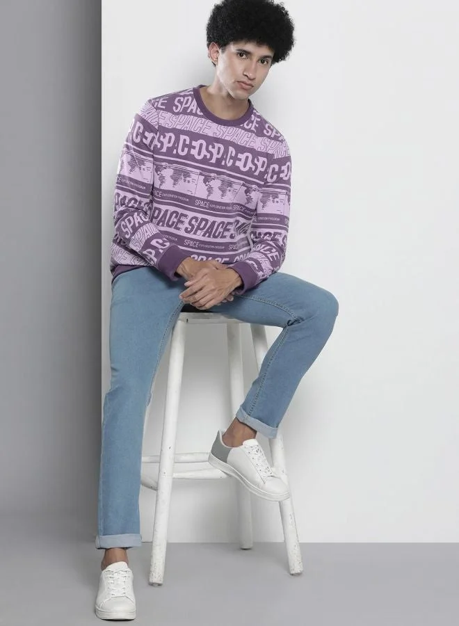The Indian Garage Co  The Indian Garage Co Men Regular Fit Typographic Crew Neck Full Sleeves Sweatshirt  | Best Price UAE