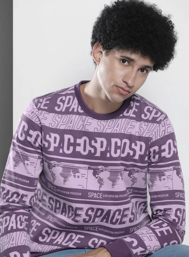 The Indian Garage Co  The Indian Garage Co Men Regular Fit Typographic Crew Neck Full Sleeves Sweatshirt  | Best Price UAE