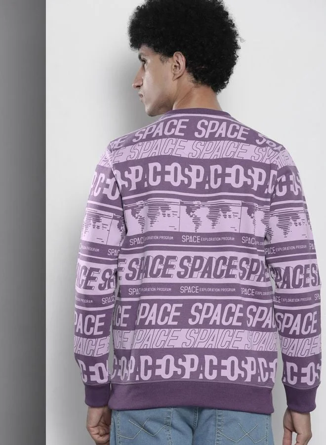 The Indian Garage Co  The Indian Garage Co Men Regular Fit Typographic Crew Neck Full Sleeves Sweatshirt  | Best Price UAE