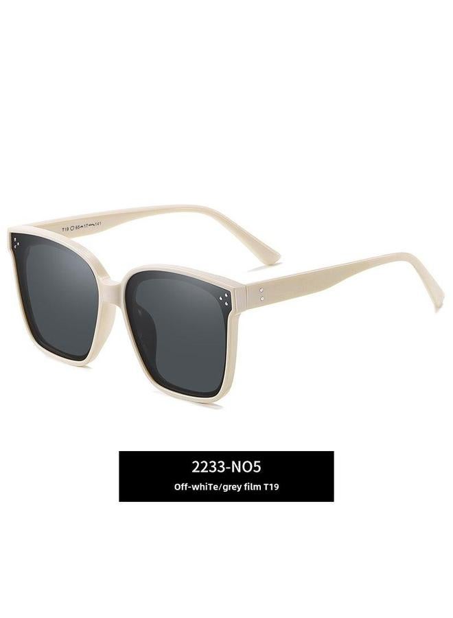 2021 Korean Fashion Square Sunglasses Rice white/gray T19
