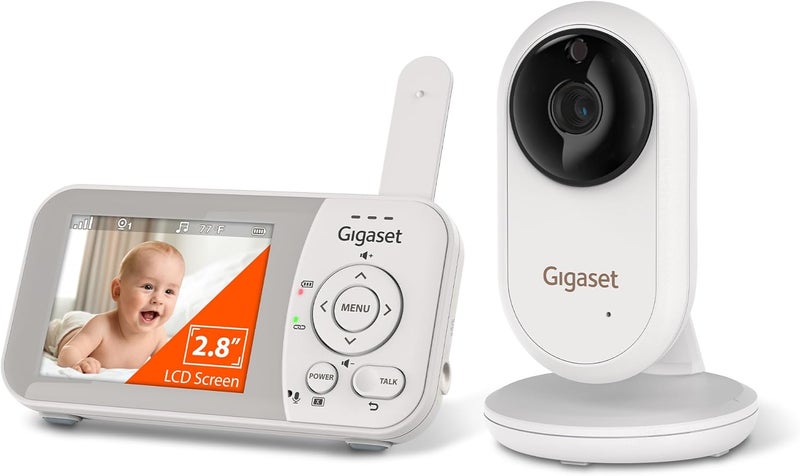 Gigaset جهاز مراقبة الأطفال جيجاست مع كاميرا وصوت VS280 بدون واي فاي جهاز فيديو محمول لمراقبة الرضع شاشة 28 إنش رؤية ليلية تلقائية تنبيه درجة الحرارة نطاق 1000 قدم مثالي للأطفال وكبار السن والحيوانات الأليفة - Image 1