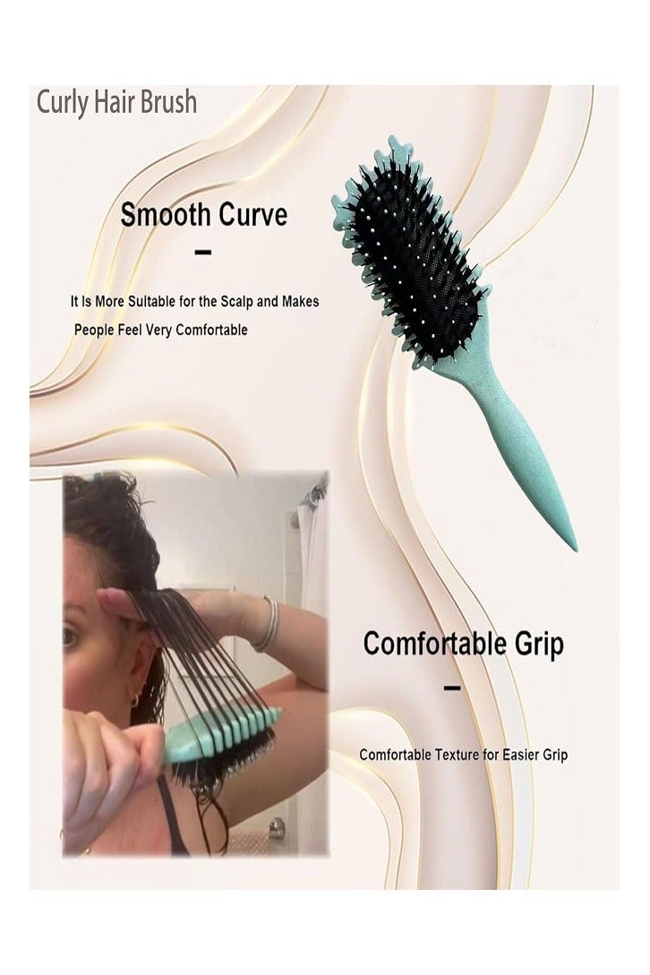 Curl Defining Brush Hair Brush for Combing and Shaping Men's and Women's Curls to Reduce Pulling, Nylon Bristles, Oblong, Flexible, Curl Enhancing, Unisex - Image 4