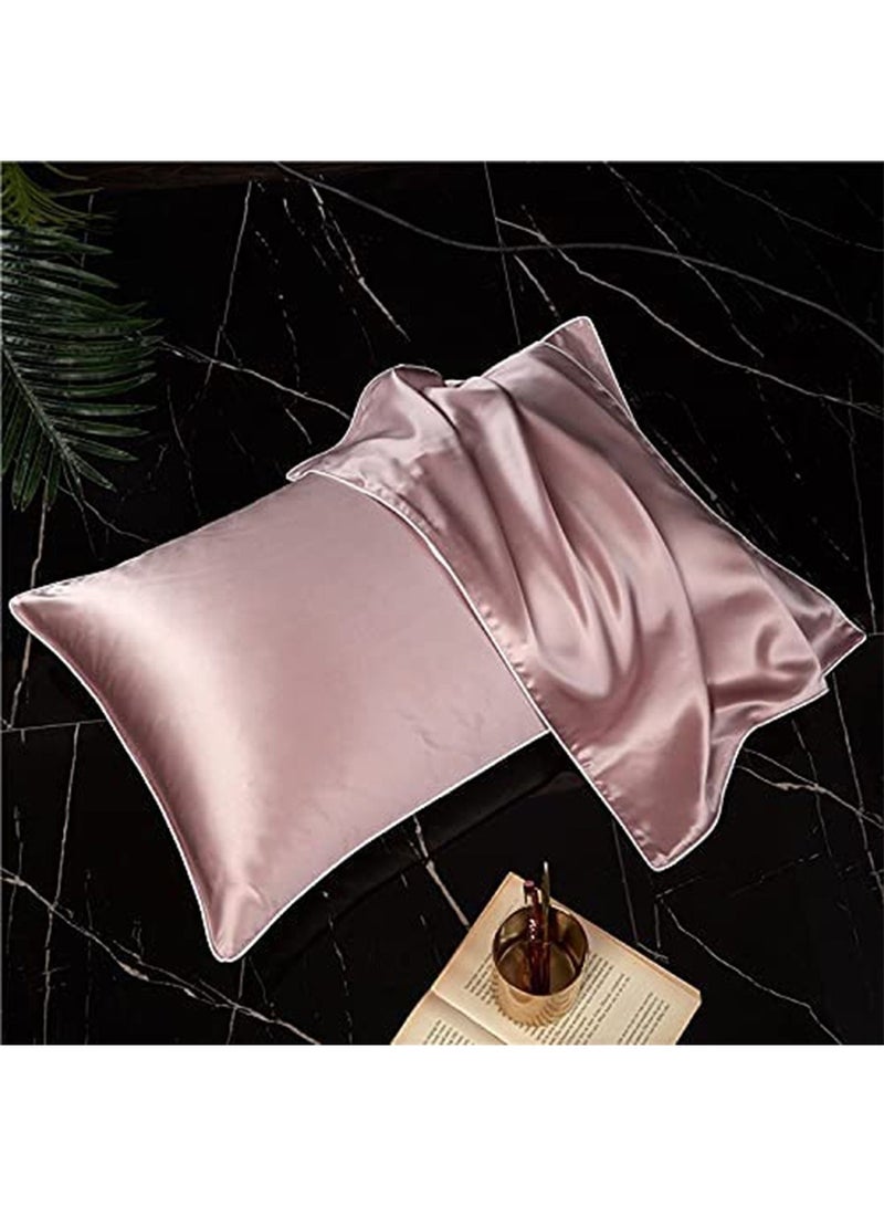 GT-Wheel 100% Mulberry Silk Pillowcase for Hair and Skin, 19 Momme Natural Silk Pillowcases, Soft Breathable Smooth Silk Pillow Cover 48cm*74cm(Pink 1PC)  - Image 1