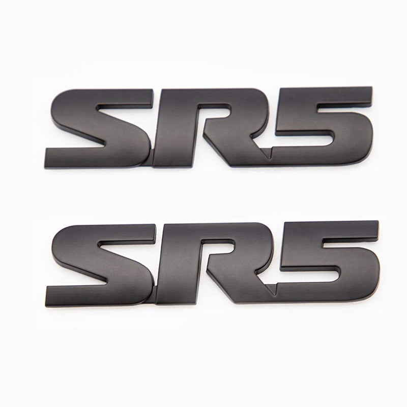 2X SR5 Emblem V6 SR5 Trunk Side Fender Rear Tailgate Decal Metal Sticker Badge Suitable for Tacoma Black