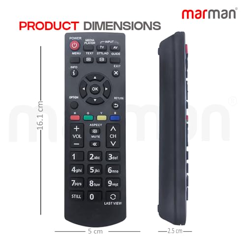 marman® Compatible with Panasonic Smart Tv Remote N2QAYB00060D Model 32A400 Viera Series Suitable for LCD HD TV Non Voice Command - Match Key by Key Exactly with Existing Remote Controller - Image 3