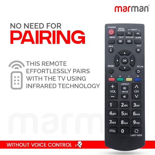 marman® Compatible with Panasonic Smart Tv Remote N2QAYB00060D Model 32A400 Viera Series Suitable for LCD HD TV Non Voice Command - Match Key by Key Exactly with Existing Remote Controller - Image 2