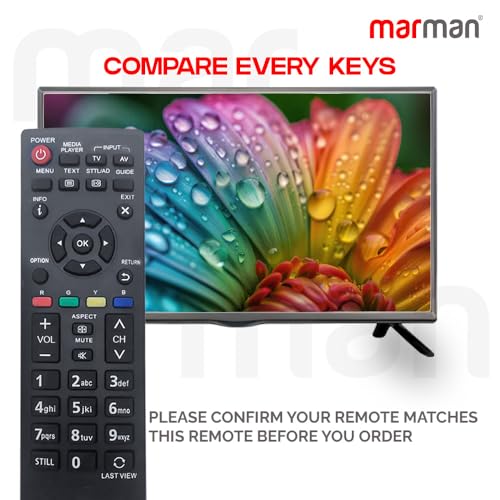 marman® Compatible with Panasonic Smart Tv Remote N2QAYB00060D Model 32A400 Viera Series Suitable for LCD HD TV Non Voice Command - Match Key by Key Exactly with Existing Remote Controller - Image 4