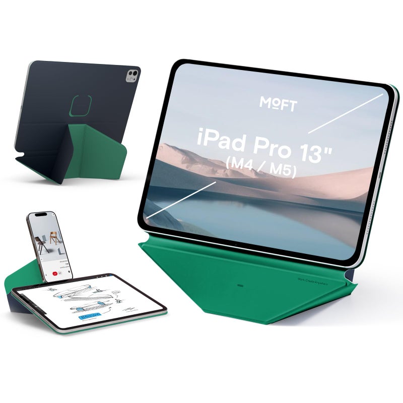MOFT Dynamic Folio Case for iPad Pro 13-inch(M5 2025/M4 2024), Slim Magnetic Stand Case with 20+ Viewing Angles, Auto Wake/Sleep, Ultra Thin, Navy Blue x Oz Green - Image 1