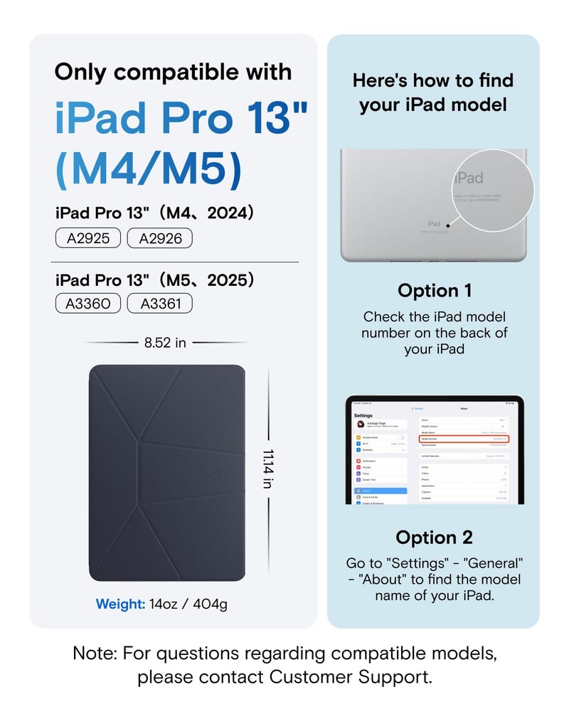 MOFT Dynamic Folio Case for iPad Pro 13-inch(M5 2025/M4 2024), Slim Magnetic Stand Case with 20+ Viewing Angles, Auto Wake/Sleep, Ultra Thin, Navy Blue x Oz Green - Image 2