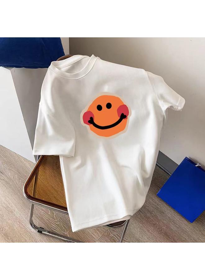 VUELO Heavy Cotton Short-sleeved Women's T-shirt Fashion Brand Round Neck Loose All-match Summer Undershirt Top Clothing  - Image 1