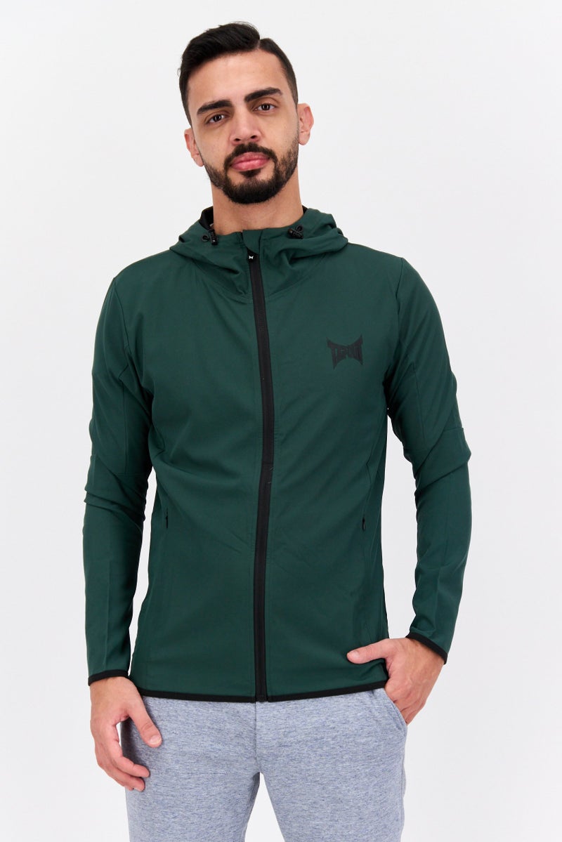 TapouT Men Sportswear Fit Long Sleeve Training Windbreak Jacket, Green - Image 1