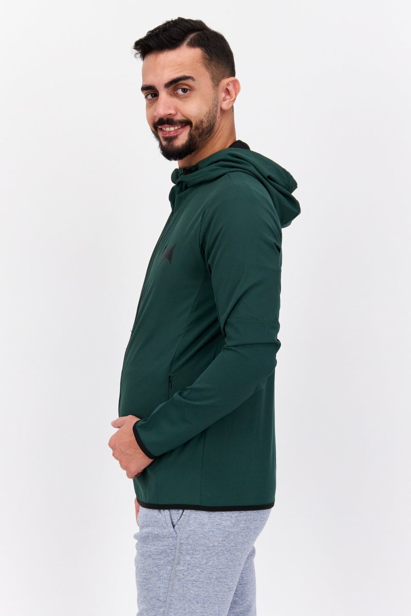 TapouT Men Sportswear Fit Long Sleeve Training Windbreak Jacket, Green - Image 2