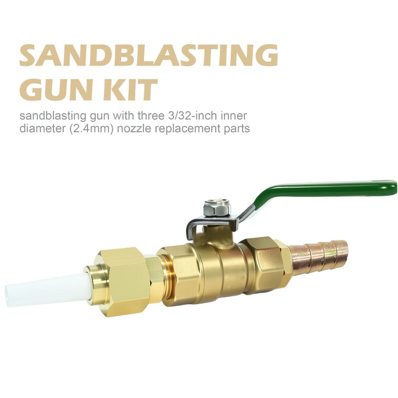 Modern Ceramic Nozzle Sandblaster Kit with 3 Replacement Tips for Rust Removal - Image 5