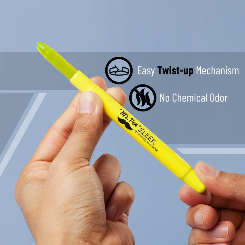 Mr. Pen- No Bleed Gel Bible Highlighters, Yellow, Pack of 8 - Image 4