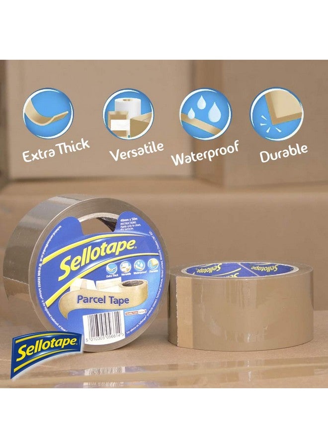 Sellotape Parcel Tape, Brown Tape For Packing, High-Strength Packaging Tape For Professional & Office Use, Packing Tape For Heavy Loads, Diy, 48Mmx50M - Image 2