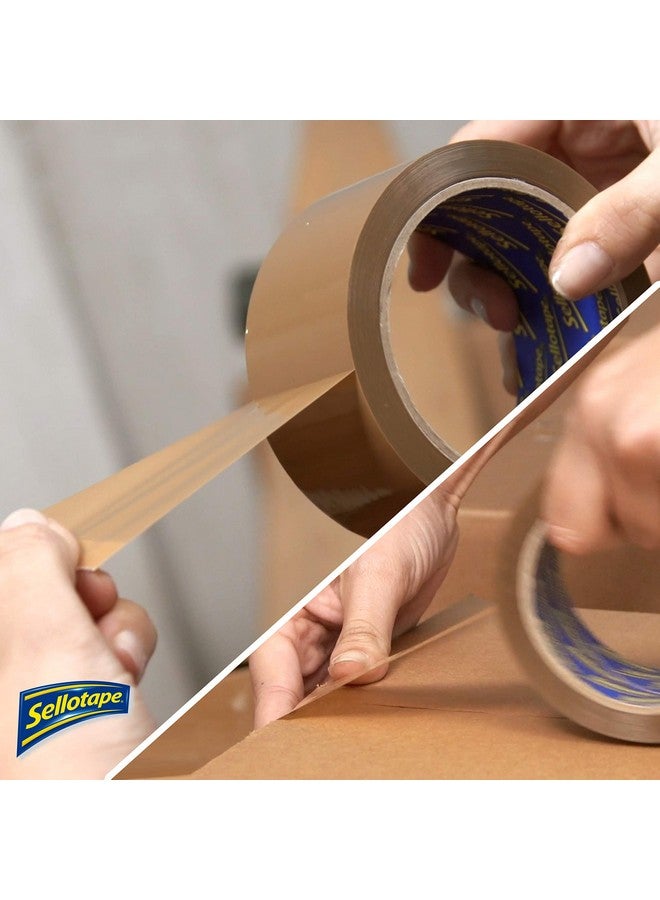 Sellotape Parcel Tape, Brown Tape For Packing, High-Strength Packaging Tape For Professional & Office Use, Packing Tape For Heavy Loads, Diy, 48Mmx50M - Image 3