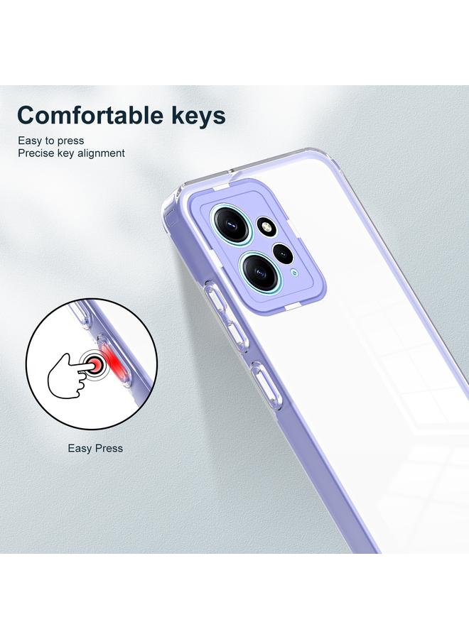 erorex Case For Xiaomi Redmi Note 12 4G Global 3 in 1 Clear TPU Color PC Frame Phone Case - Image 5