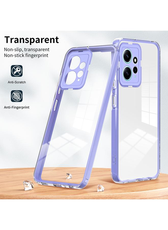 erorex Case For Xiaomi Redmi Note 12 4G Global 3 in 1 Clear TPU Color PC Frame Phone Case - Image 2