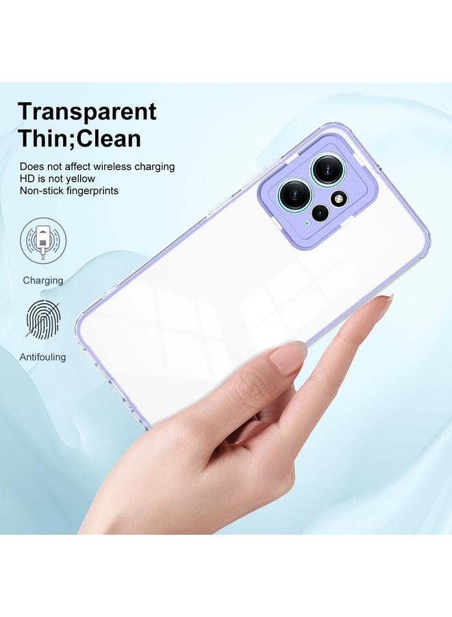 erorex Case For Xiaomi Redmi Note 12 4G Global 3 in 1 Clear TPU Color PC Frame Phone Case - Image 4