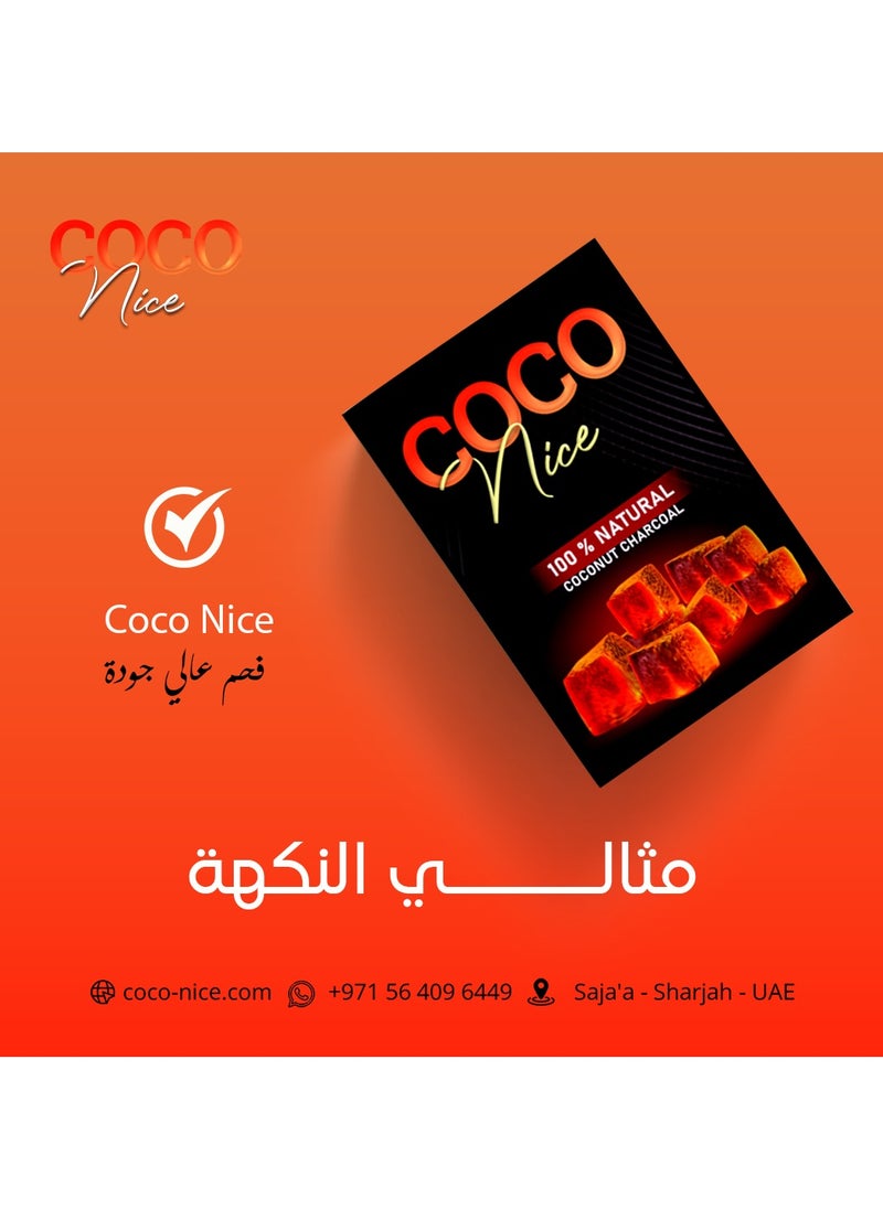 coconice 72-Pcs cube Premium Quality coconut Charcoal Natural Coconut Shell size 25mm 1 Kg
