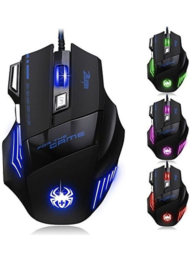 زيلوتس ماوس ألعاب سلكي بصري احترافي بإضاءة LED بعدد 7 أزرار ودقة 7200 نقطة لكل بوصة - Image 1