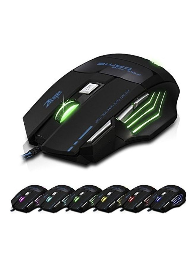 زيلوتس ماوس ألعاب سلكي بصري احترافي بإضاءة LED بعدد 7 أزرار ودقة 7200 نقطة لكل بوصة - Image 4