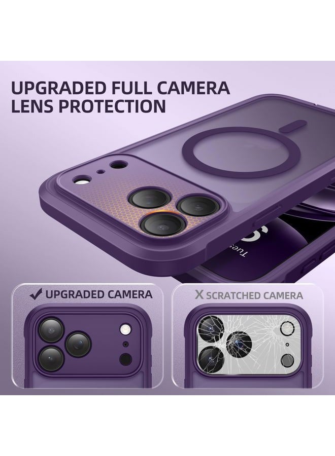 BERFY for iPhone 17 Pro Max Case, Compatible with MagSafe, Built-in 9H Tempered Glass Screen Protector and Camera Protection, Full Body Shockproof Matte Phone Case for 17 Pro Max 6.9", Deep Purple - Image 5