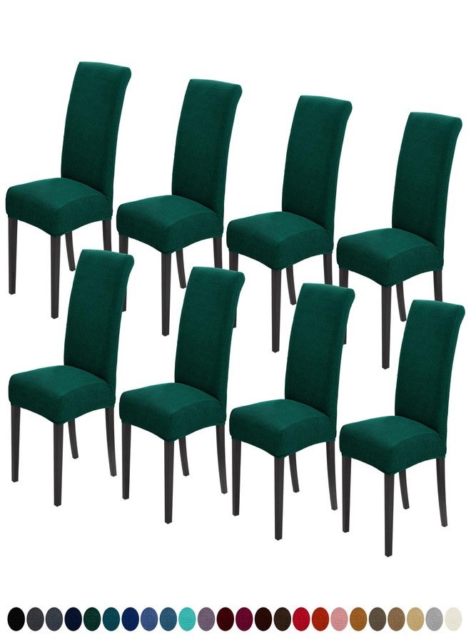 Joccun Chair Covers for Dining Room Set of 8, Dining Chair Slipcovers Stretch Dining Room Chair Covers Seat Protector,Washable Parsons Chair Cover for Home,Hotel,Banquet(Hunter,8 Pack) - Image 1