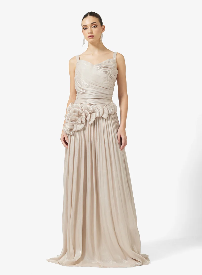 نمشي x Shimmer Draped Cape Dress