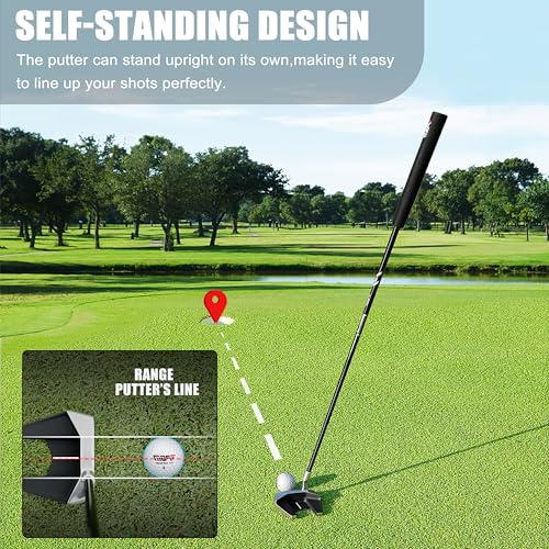 PGM Golf Standing Putter Golf Putter for Men and Women Mallet Putter with Stable Low Center of Gravity Alignment Aid Left Handed 35 - Image 3