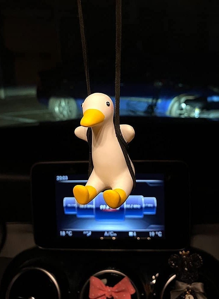 Excefore Swing Duck, Car Mirror Hanging Pendant Decor Interior Rearview Mirrors Charms Ornament Car Flying Duck Hanging Ornament Auto Mirror Decoraction Accessories - Image 3