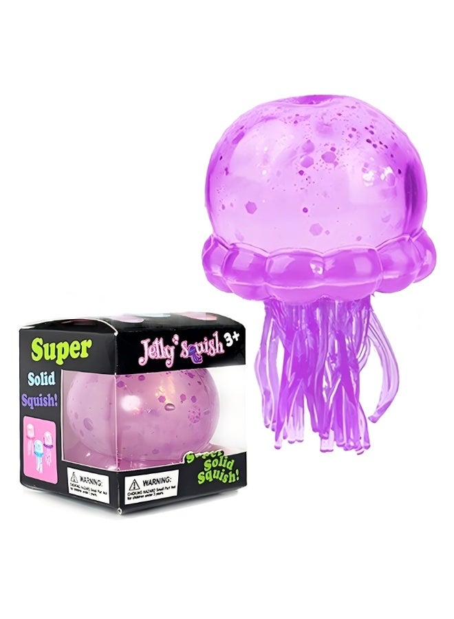 Gigglejoy Glitter Jellyfish Squishy Toy, Ultra Soft Glitter Jelly Sensory Fidget,Adults Squishies Anxiety Relief Maltose Ball, Ice Squishys Sugar Sensory Toy for ADHD Autism, Novel Design Colorful Fidgets Stress Toys - Image 1