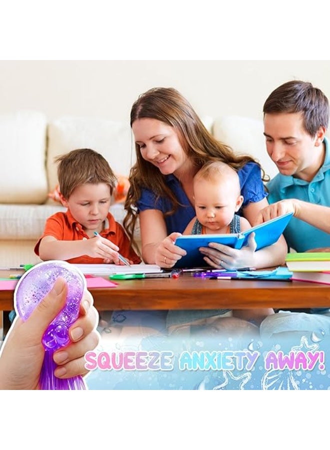 Gigglejoy Glitter Jellyfish Squishy Toy, Ultra Soft Glitter Jelly Sensory Fidget,Adults Squishies Anxiety Relief Maltose Ball, Ice Squishys Sugar Sensory Toy for ADHD Autism, Novel Design Colorful Fidgets Stress Toys - Image 5