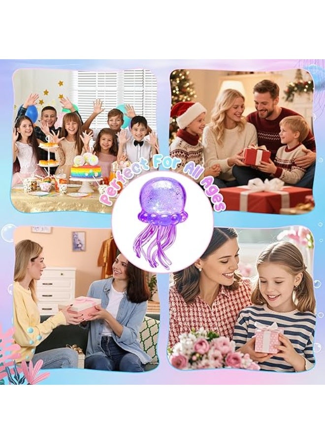 Gigglejoy Glitter Jellyfish Squishy Toy, Ultra Soft Glitter Jelly Sensory Fidget,Adults Squishies Anxiety Relief Maltose Ball, Ice Squishys Sugar Sensory Toy for ADHD Autism, Novel Design Colorful Fidgets Stress Toys - Image 4