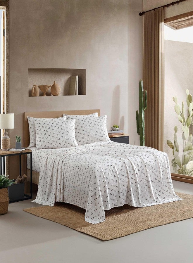 رانجلر طقم ملاءات سرير مزدوج من رانجلر، فائق النعومة ومقاوم للتجاعيد لراحة تدوم طوال العام، جيوب عميقة، ملاءات سرير مع ملاءة مثبتة وغطاء وسادة متناسقين (لون بيج خيول برية) - Image 1