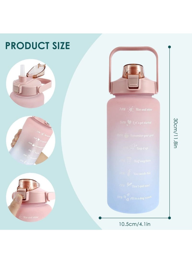 Cool Baby - 2L Sports Water Bottle With Straw And Handle Motivational with Time & Capacity Marker - Image 1
