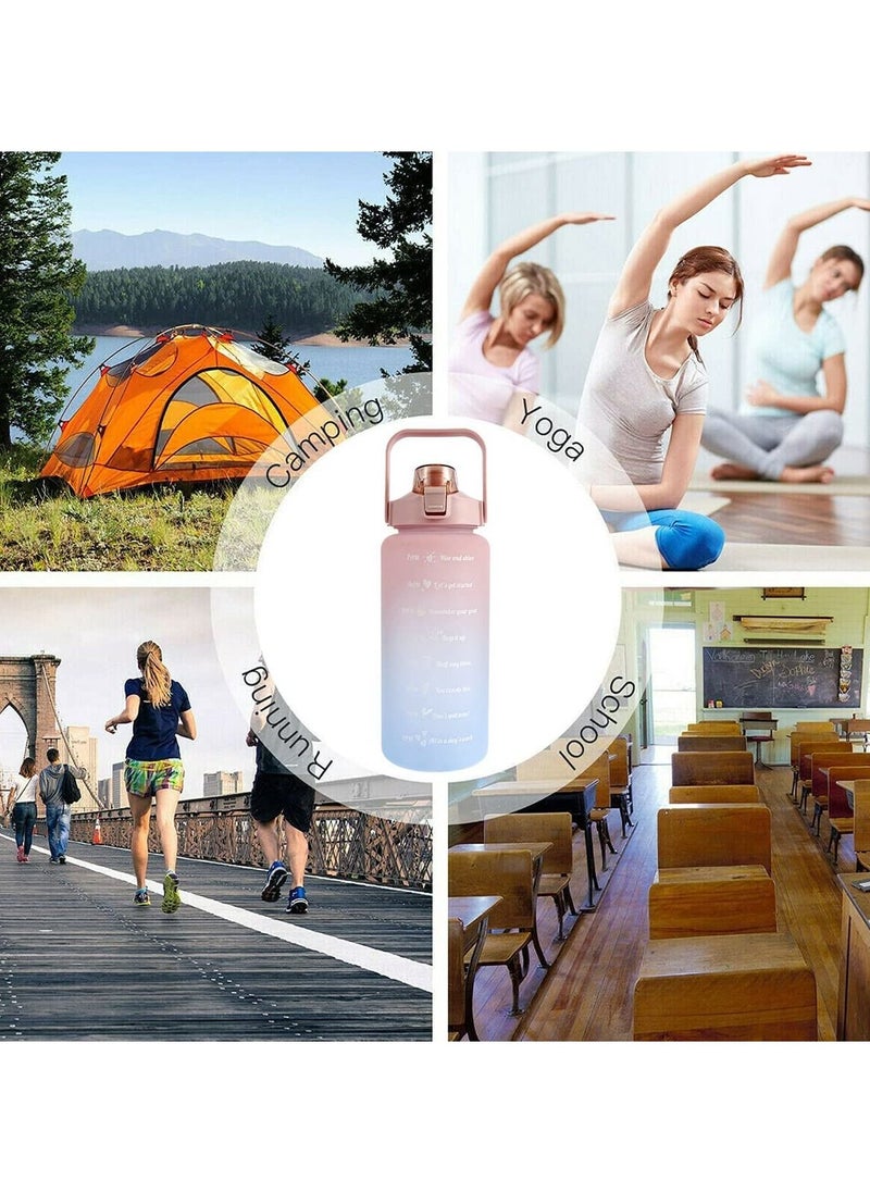 Cool Baby - 2L Sports Water Bottle With Straw And Handle Motivational with Time & Capacity Marker - Image 1