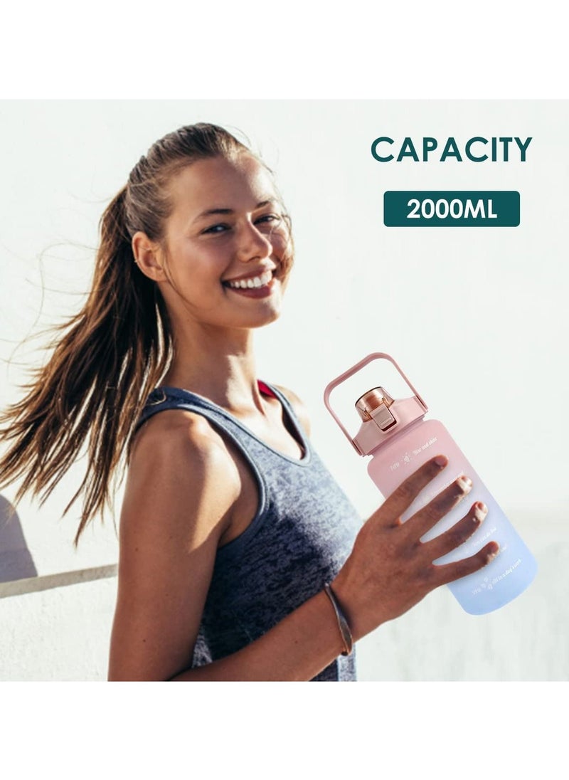 Cool Baby - 2L Sports Water Bottle With Straw And Handle Motivational with Time & Capacity Marker - Image 1